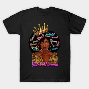 Black Woman, African American Woman, Black Mom Magic, Black Girl Magic T-Shirt